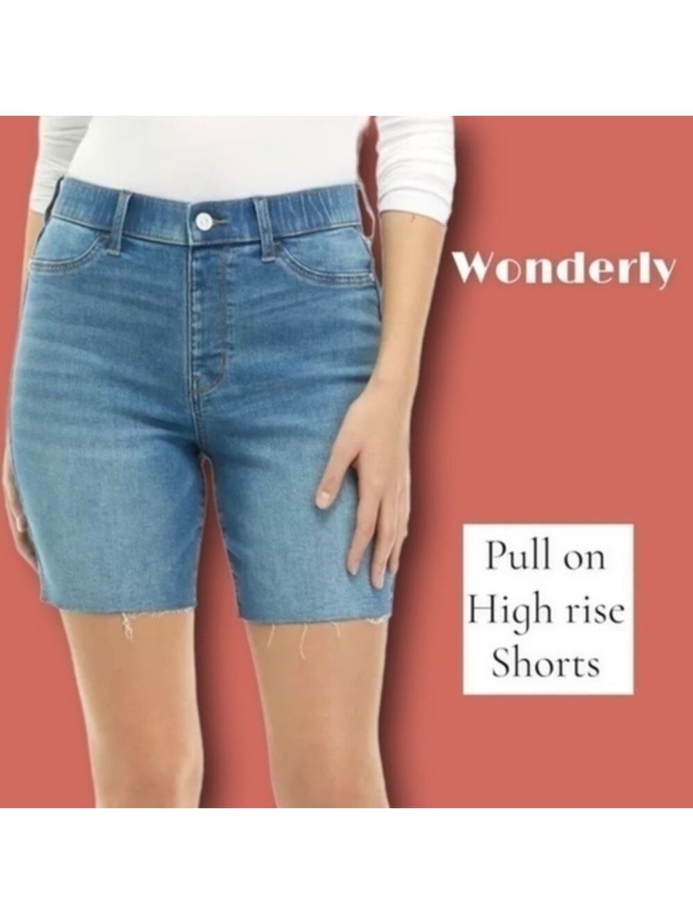 WONDERLY Women's High Rise 7" Inseam Comfortable Pull On Shorts